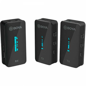 BOYA BY-XM6-S2 2.4 GHZ WIRELESS MIC SYSTEM 3.5MM FOR CAMERA, PHONE, LAPTOP 2 TRANSMITTERS- 2 PERSON