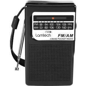 LAMTECH POCKET RADIO WITH EARPHONES JACK BLACK LAM112556