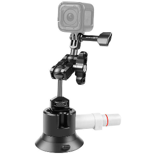 PULUZ GLASS CAR HOLDER WITH PUMP SUCTION FOR GOPRO HERO, DJI OSMO ACTION PU845B