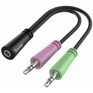 HAMA 200351 JACK ADAPTER 3.5 MM JACK SOCKET TO 2X 3.5 MM JACK PLUG 15CM