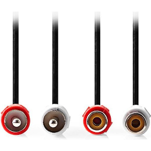 NEDIS CAGL24205BK20 STEREO AUDIO CABLE 2X RCA MALE - 2X RCA FEMALE 2.00M BLACK