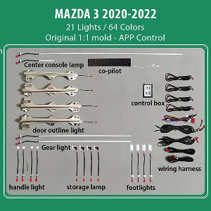 DIQ AMBIENT MAZDA 3 MOD.2020-2022 (DIGITAL IQ AMBIENT LIGHT MAZDA 3 MOD. 2020-2022, 21 LIGHTS)
