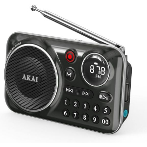 AKAI APR-500BK ΜΑΥΡΟ ΦΟΡΗΤΟ ΡΑΔΙΟΦΩΝΟ ΜΕ BLUETOOTH USB TF REC ΕΞΟΔΟ ΑΚΟΥΣΤΙΚΩΝ ΚΑΙ ΟΘΟΝΗ-2.5W