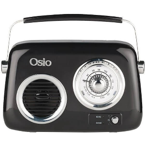 OSIO OPR-3040B ΜΑΥΡΟ ΡΕΤΡΟ ΦΟΡΗΤΟ ΑΝΑΛΟΓΙΚΟ ΡΑΔΙΟΦΩΝΟ ΜΕ BLUETOOTH AUX USB FM ΚΑΙ SUBWOOFER 24W