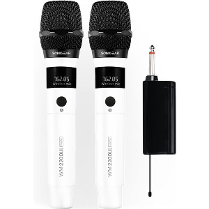 SONICGEAR DUAL 2.4G WIRELESS LED MICROPHONE WM 2200 UL BIANCO WM2200UL-BNC