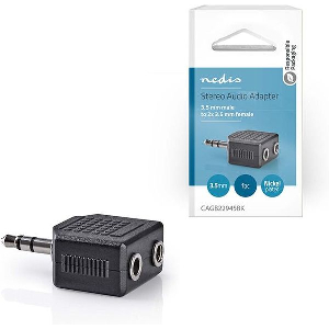 NEDIS CAGB22945BK STEREO AUDIO ADAPTER 3.5 MM MALE - 2X 3.5 MM FEMALE BLACKP