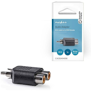 NEDIS CAGB24940BK SUBWOOFER ADAPTER RCA MALE - 2X RCA FEMALE BLACKP