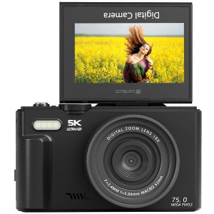 LAMTECH 5K FLIP DIGITAL CAMERA WIFI BLACK