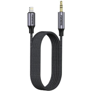 AUDIO AUX CABLE FONENG BM31 METAL LIGHTNING TO 3.5MM 1M BLACK