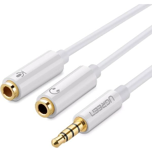 UGREEN AV141 3.5MM TO 2 X 3.5MM AUDIO ADAPTER 0.2M WHITE