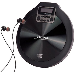 AIWA PORTABLE CD PLAYER WITH EARPHONES BLACK PCD-810BK