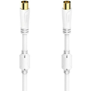 HAMA 00205247 ΚΑΛΩΔΙΟ ΚΕΡΑΙΑΣ COAX MALE - COAX FEMALE ΛΕΥΚΟ 3M