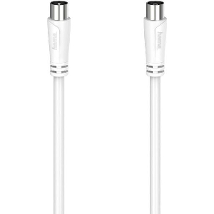 HAMA 205045 ΚΑΛΩΔΙΟ ΚΕΡΑΙΑΣ COAX MALE - COAX FEMALE ΛΕΥΚΟ 1.5M