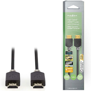 NEDIS CVBW34000AT10 HIGH SPEED HDMI CABLE WITH ETHERNET HDMI CONNECTOR-HDMI CONNECTOR 1M ANTHRACITE