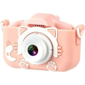 XO XJ01 PINK ΠΑΙΔΙΚΗ ΚΑΜΕΡΑ DUAL LENS ΜΕ ΠΡΟΣΤΑΤΕΥΤΙΚΟ ΚΑΛΥΜΜΑ ΣΕ ΡΟΖ ΧΡΩΜΑ