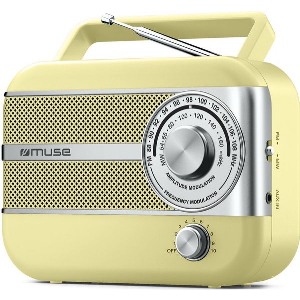 ΡΑΔΙΟΦΩΝΟ MUSE M-056SC ΜΠΑΤ-ΡΕΥΜΑΤΟΣ ΑΝΑΛ. ΚΙΤΡΙΝΟ RETRO
