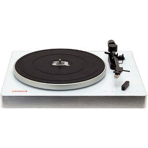 AIWA PREMIUM BELT-DRIVE TURNTABLE WITH PHONO PRE-AMP WHITE APX-680BT/WT