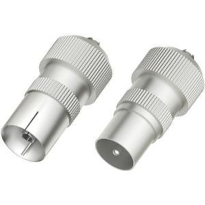 COAXIAL ANTENNA CONNECTORS PLUG HAMA 205211 SOCKET METAL 2 PIECES