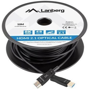 LANBERG HDMI M/M V2.1 CABLE 10M OPTICAL BLACK