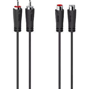 HAMA 205259 AUDIO EXTENSION CABLE 2 RCA MALE PLUGS - 2 RCA FEMALE 1.5 M