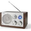 NEDIS RDFM5110BN FM RADIO TABLE DESIGN 15W BROWN/SILVER