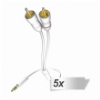 5X IN-AKUSTIK STAR AUDIO CABLE 3,5 MM JACK PLUG CINCH 3,0 M 00310003