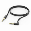 HAMA 201528 AUX CABLE, 3.5 MM JACK - 3.5 MM JACK, 90&DEG; ANGLED PLUG, 1.0 M, BLACK