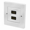 LOGILINK AH0018 HDMI WALL PLATE WITH 2X HDMI-A COUPLER 2X FEMALE WHITE