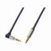 LOGILINK CA11075 AUDIO CABLE 2X 3.5MM MALE ONE SIDE 90° ANGELED GOLD PLATED 0.75M DARK BLUE