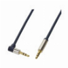 LOGILINK CA11100 AUDIO CABLE 2X 3.5MM MALE ONE SIDE 90° ANGELED GOLD PLATED 1M DARK BLUE