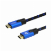 SAVIO CL-142 CABLE HDMI (M) V2.1, 1,8M, 8K, COPPER, BLUE-BLACK, GOLD-PLATED, ETHERNET / 3D