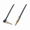LOGILINK CA11050 AUDIO CABLE 2X 3.5MM MALE ONE SIDE 90° ANGELED GOLD PLATED 0.5M DARK BLUE