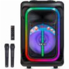 AKAI ABTS-15 PRO VOLCANO ΜΑΥΡΟ ΦΟΡΗΤΟ PARTY SPEAKER ΤΡΟΛΕΪ ΜΕ BT USB SD AUX FM LED AWS 75W RMS