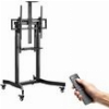GEMBIRD MOTORIZED HEIGHT ADJUSTABLE TV FLOOR STAND WITH CASTER WHEELS AND REMOTE 55-100 TVS-100T-01