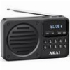 AKAI APR-300BK ΜΑΥΡΟ ΜΙΝΙ ΦΟΡΗΤΟ ΡΕΤΡΟ ΡΑΔΙΟΦΩΝΟ FM/AM BLUETOOTH USB MICROSD