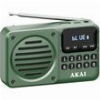 AKAI APR-300 ΠΡΑΣΙΝΟ ΜΙΝΙ ΦΟΡΗΤΟ ΡΕΤΡΟ ΡΑΔΙΟΦΩΝΟ FM/AM BLUETOOTH USB MICROSD