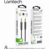 LAMTECH AUDIOCABLE BRAIDED 1M 3.5MM TO 3.5MM BLACK LAM445080