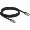 DELOCK BRAIDED CABLE HDMI MALE - HDMI MALE 2M ΜΑΥΡΟ 83996