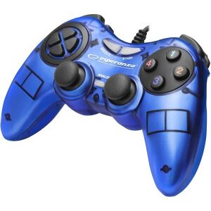 ESPERANZA EGG105B FIGHTER VIBRATION GAMEPAD FOR PC BLUE