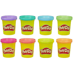 HASBRO PLAY-DOH NEON NON TOXIC SET OF 8 COLOURS CANS (E5063EU40)