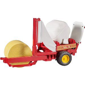 BRUDER BALE WRAPPER WITH OCHER BROWN AND BLACK ROUND BALES