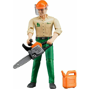 BRUDER FORESTRY WORKER WITH ACCESSORIES (GREEN/BEIGE)