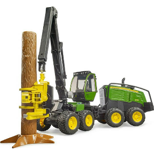 BRUDER JOHN DEERE 1270G HARVESTER (GREEN/BLACK, INCLUDING TREE TRUNK)