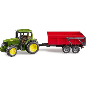 BRUDER JOHN DEERE 6920 WITH TUB TIPPING TRAILER (WITH AUTOMATIC BACK PANEL)