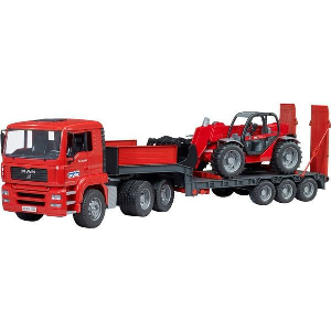 BRUDER MAN TGA LOW LOADER WITH MANITOU TELEHANDLER MLT 633