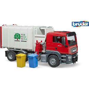 BRUDER MAN TGS SIDE LOADER GARBAGE TRUCK
