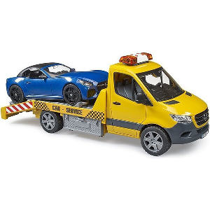 BRUDER MB SPRINTER CAR TRANSPORTER WITH LIGHT & SOUND MODULE (INCL. ROADSTER)