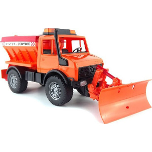 BRUDER MB-UNIMOG WINTER SERVICE WITH CLEARING SIGN