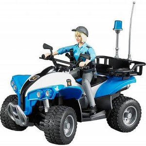 BRUDER POLICE QUAD WITH POLICEWOMAN AND EQUIPMENT (BLUE/WHITE)