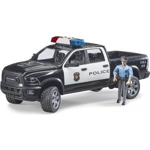 BRUDER RAM 2500 POLICE PICKUP (BLACK/WHITE, INCL. POLICE OFFICER)